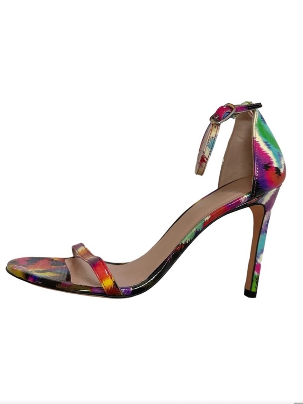 Stuart Weitzman Multicolor Ankle-Strap Stiletto Sandal Sz 6